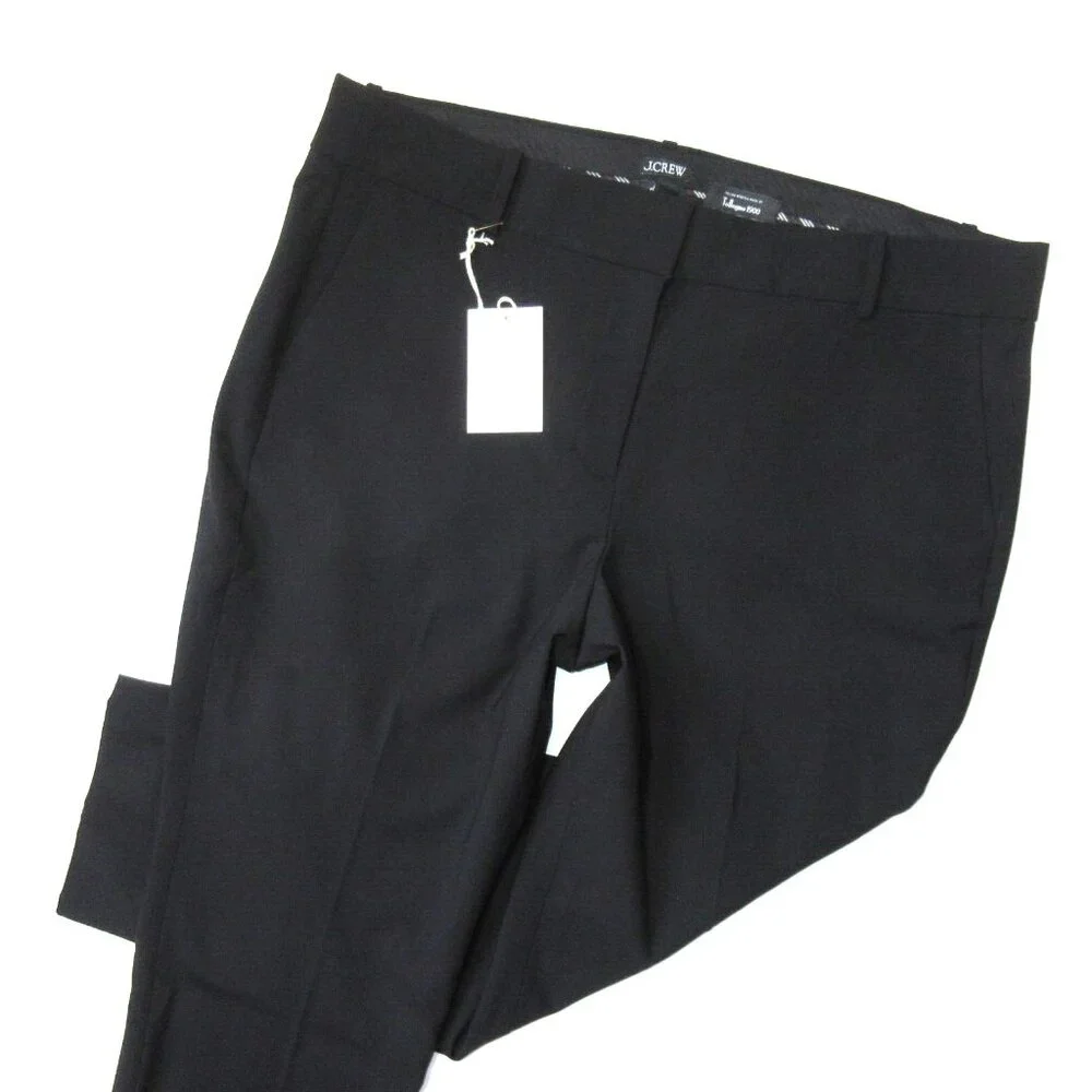 NWT J.Crew Tall Cameron in Black Italian Stretch Wool Slim Crop Ankle Pants 16T